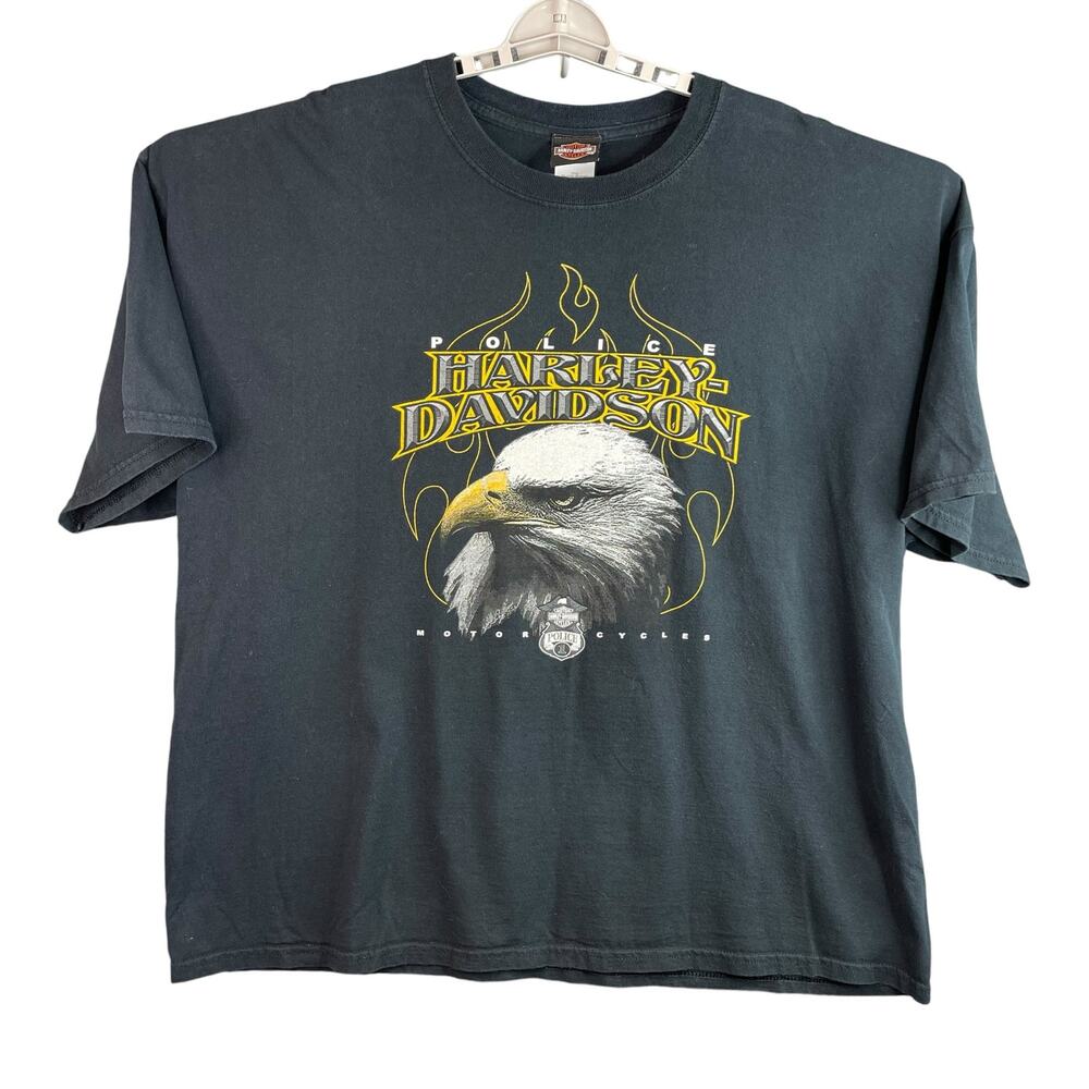 Harley Davidson Eagle Police 1 T-Shirt Black Size 3XL‎